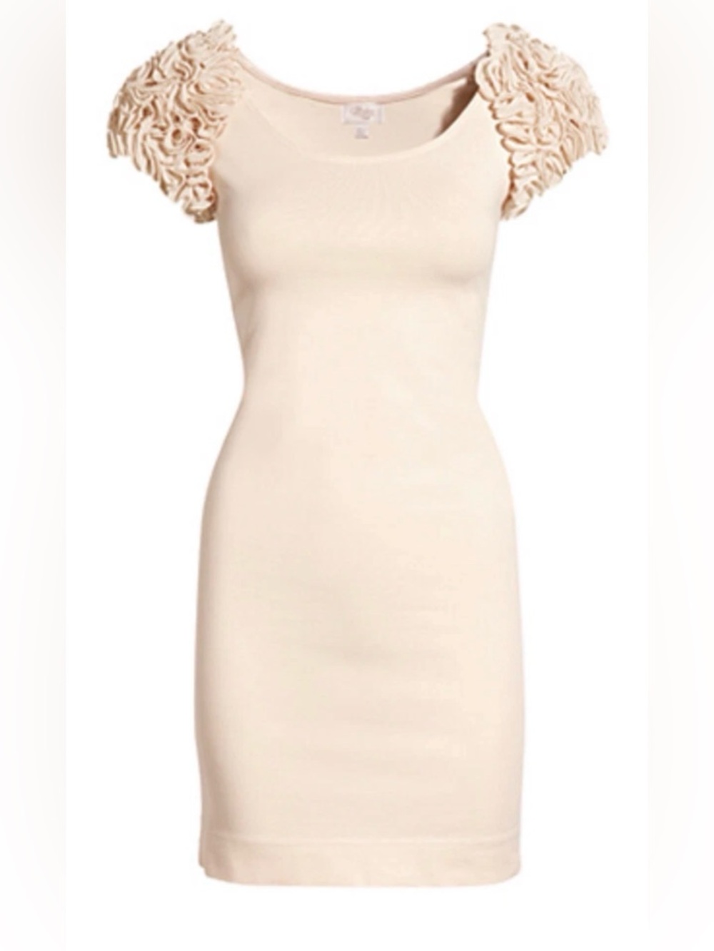 H&M The Garden Collection floral ruffle sleeve peach cream dress Coquette Chic L